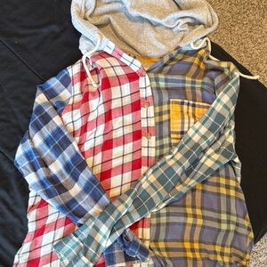 Colorful Plaid Patchwork Hoodie